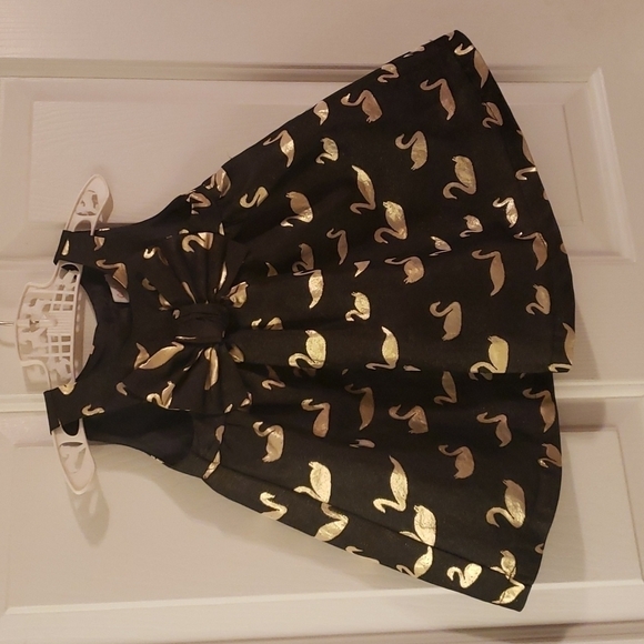 Cat & Jack Black/Gold Swan Dress - Picture 2 of 9